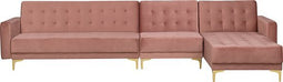 ABERDEEN - Hoekslaapbank - Roze - Linkerzijde - 347 cm - Fluweel