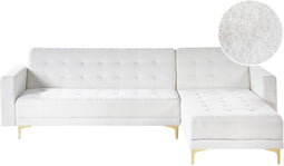 ABERDEEN - Hoekslaapbank - Wit - Linkszijdig - Bouclé