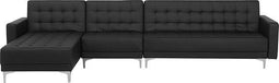 ABERDEEN - Hoekslaapbank - Zwart - Rechterzijde - 347 cm - Kunstleer