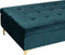 ABERDEEN - Ottomaan met opbergruimte - Blauwgroen - Fluweel