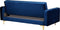 ABERDEEN - Slaapbank 3-zits - Blauw - Fluweel