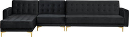 ABERDEEN - Slaapbank - Zwart - Rechterzijde - Fluweel