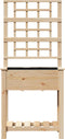 vidaXL - Tuinbak - met - Trellis - en - Plank - 71x37x152 - cm - Massief - Vurenhout