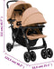 vidaXL - Tweelingkinderwagen - tandem - staal - taupe