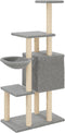 vidaXL - Kattenmeubel - met - sisal - krabpalen - 131 - cm - lichtgrijs