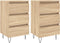 vidaXL - Nachtkastjes - 2 - st - 40x35x69 - cm - bewerkt - hout - sonoma - eikenkleurig