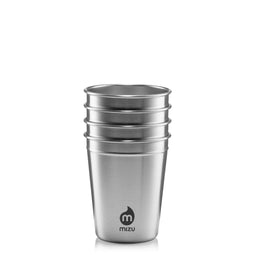 Mizu - Reusable Pint Cups | 10 oz Stainless Party Cup | Set of 4 | Stainless