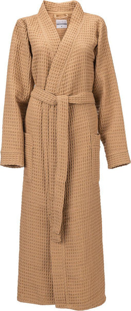 Heckettlane Badjas Wafel - Ochtendjas Unisex - 65% Gerecycled Katoen - GSM 450 - Taupe