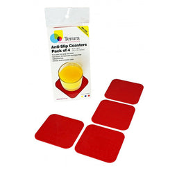 Able2 Anti-slip onderzetters - Per 4 stuks - 9 x 9 cm Rood