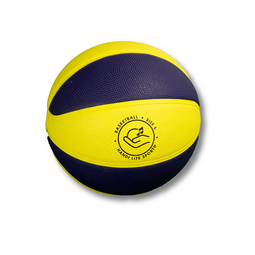 Able2 Basketbal met Geluid – Maat 5 | Blauw/Geel | 510 g | Met Rinkelende Belletjes