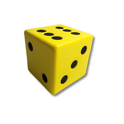 Able2 Gele schuimstof dobbelsteen met voelbare stippen – Ideaal voor spel en educatie