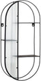 Newcastle Zwart Staal/Glas Legplank - 3 Planken - 32x11x68 cm