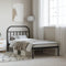 vidaXL - Bedframe - met - hoofdbord - metaal - zwart - 100x200 - cm