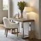 Riviera Maison Tafellamp wit marmer modern - Brielle ronde lampenvoet met ribbel voor woonkamer of slaapkamer
