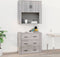 vidaXL - Wandkast - 80x33x80 - cm - bewerkt - hout - grijs - sonoma - eikenkleurig