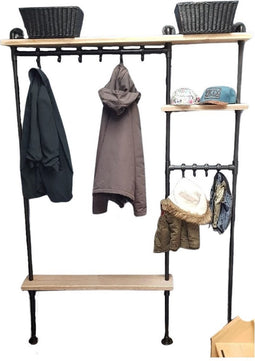 ABsteigerhout - Steigerbuis - Wandkapstok Steigerhout - 142cm - 10 Haken - Kapstok Industrieel