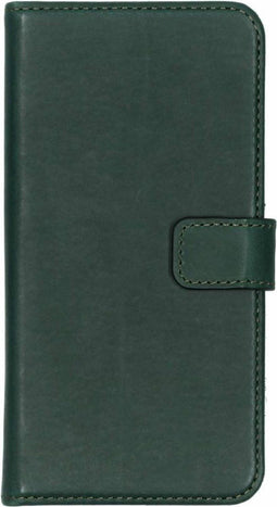 Selencia Hoesje Geschikt voor Samsung Galaxy J6 Hoesje Met Pasjeshouder - Selencia Echt Lederen Bookcase - Groen