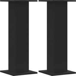 vidaXL - Speakerstandaards - 2 - st - 30x30x80 - cm - bewerkt - hout - zwart