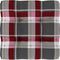 vidaXL - Palletkussen - 50x50x12 - cm - stof - ruitpatroon - rood