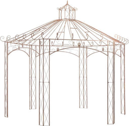 vidaXL - Tuinpaviljoen - 4 - m - ijzer - antiekbruin