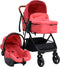 vidaXL - Kinderwagen - 3-in-1 - staal - antracietkleurig - en - zwart