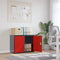 vidaXL - Archiefkast - 90x40x70 - cm - staal - antracietkleurig - en - rood