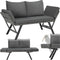 tectake® Sintra - 2-in-1 Wicker Tuinbank - Verstelbare Leuningen - 157 x 61 x 89 cm
