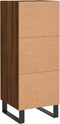 vidaXL - Dressoir - 34,5x34x90 - cm - bewerkt - hout - bruin - eikenkleur