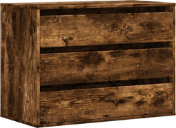 vidaXL - Ladekast - 80x41x58 - cm - bewerkt - hout - gerookt - eikenkleurig