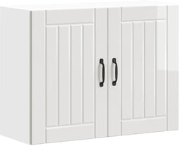 vidaXL - Keukenwandkast - Lucca - bewerkt - hout - hoogglans - wit
