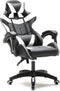 VDD Gaming - Game stoel - Gaming - Bureaustoel - Met Nekkussen & Verstelbaar Rugkussen -Silicone Game Stoel - Draaistoel - Zwart/ Grijs