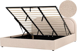 Bed met opbergruimte Bouclé QUILLIEN 180 x 200 cm Beige