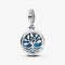 Pandora Moments Dubbele hangende glow-in-the-dark bedel met stamboom en lemniscaat Dames Zilver 793599C01