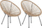 ACAPULCO - Bistroset voor 2 - Natuurlijk - PE rotan