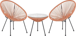 ACAPULCO - Bistroset voor 2 - Oranje - PE rotan
