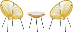 ACAPULCO II - Bistroset voor 2 - Geel - PE rotan