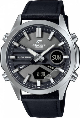 Casio Edifice EFV-C120L-8AEF - Heren Horloge - 10 ATM waterdicht - Leer band