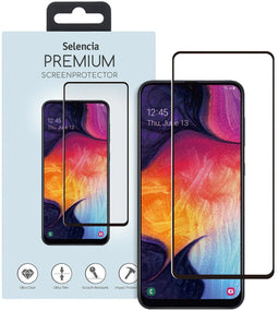 Selencia Galaxy A51 - Gehard Glas Premium Screenprotector - 9H krasbestendig - Zwart