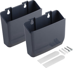 Accessoire houders - Set van 2 - Zelfklevend of schroefbaar - 12,5 cm breed - Tot 2kg - Donkerblauw