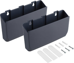 Accessoire houders - Set van 2 - Zelfklevend of schroefbaar - 19 cm breed - Tot 2kg - Donkerblauw
