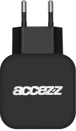 Accezz 2X USB A Oplader Adapter - 20 Watt - Charger Lader - Zwart
