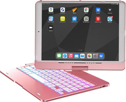 Accezz 360 Slim Keyboard Bookcase QWERTY Geschikt voor de iPad 9 (2021) 9e generatie / iPad 8 (2020) 8e generatie / iPad 7 (2019) 7e generatie - Rosé Goud