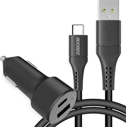 Accezz Autolader inclusief USB-A naar USB-C kabel 1 meter - Geschikt voor - Car charger 20 Watt - Zwart