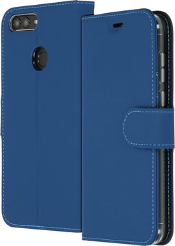 Accezz Hoesje Geschikt voor Huawei P Smart Hoesje Met Pasjeshouder - Accezz Wallet Softcase Bookcase - Donkerblauw