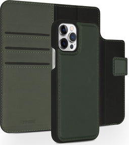 Accezz Hoesje Geschikt voor iPhone 12 / 12 Pro Hoesje Met Pasjeshouder - Accezz Premium Leather 2 in 1 Wallet Bookcase - Groen