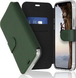 Accezz Hoesje Geschikt voor iPhone 12 Pro / 12 Hoesje Met Pasjeshouder - Accezz Xtreme Wallet Bookcase - Donkergroen