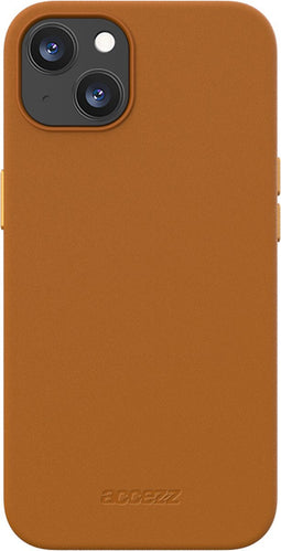 Accezz Hoesje Geschikt voor iPhone 13 Mini Hoesje - Accezz Leather Backcover Geschikt voor MagSafe - Bruin