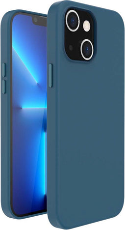 Accezz Hoesje Geschikt voor iPhone 13 Mini Hoesje - Accezz Leather Backcover Geschikt voor MagSafe - Donkerblauw