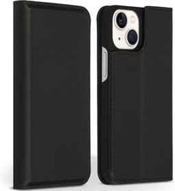 Accezz Hoesje Geschikt voor iPhone 13 Mini Hoesje Met Pasjeshouder - Accezz Premium Leather Slim Bookcase - Zwart