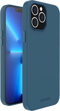Accezz Hoesje Geschikt voor iPhone 13 Pro Hoesje - Accezz Leather Backcover Geschikt voor MagSafe - Donkerblauw